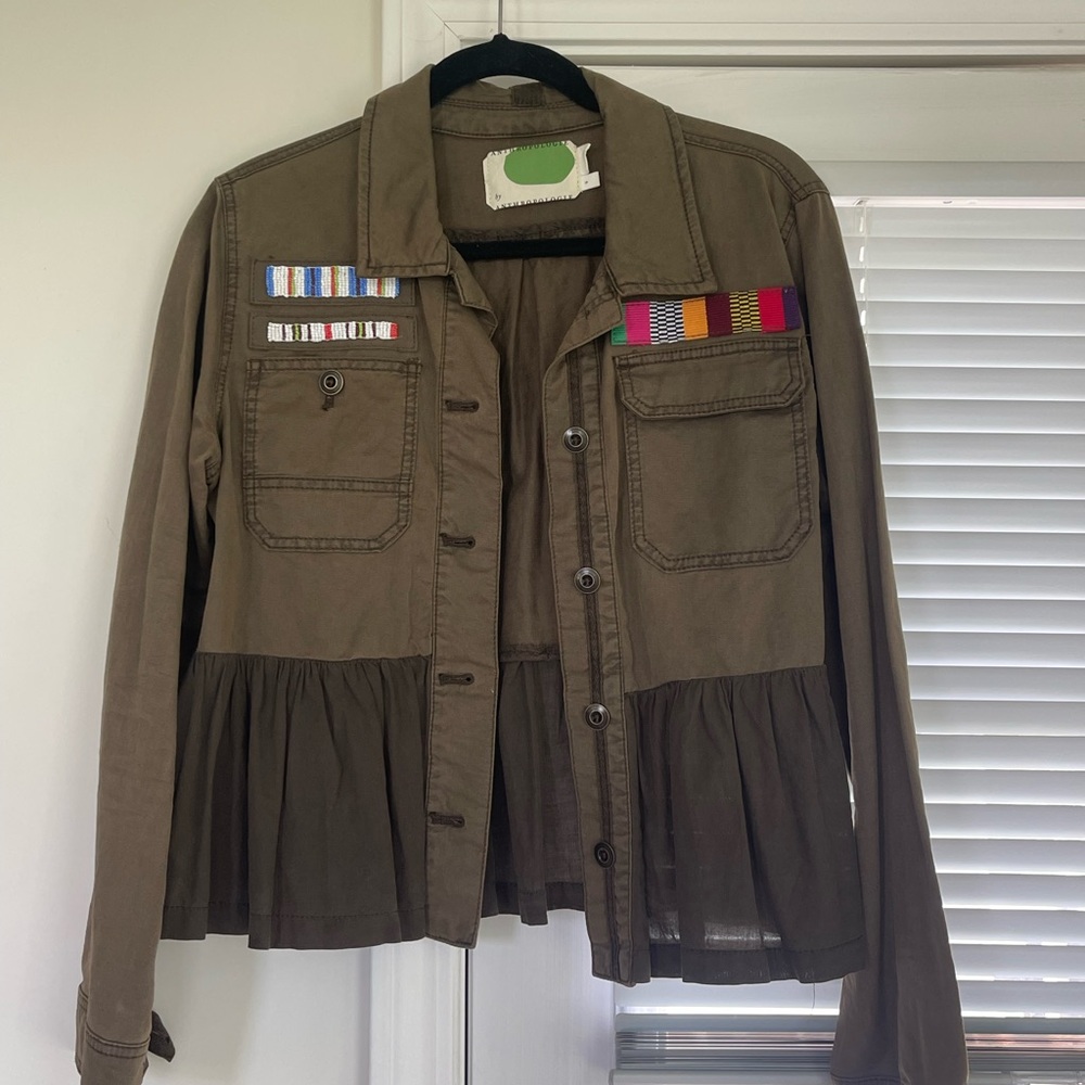Army green Anthropologie utility jacket